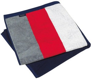 Kariban K121 - VELOURS RAYE - TOALHA DE PRAIA DE VELUDO AS RISCAS Grey/Red/White/Navy