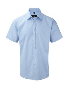 Russell Collection R-963M-0 - Camisa Herringbone de Homem Azul claro