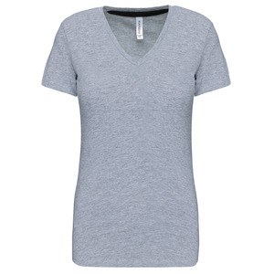 Kariban K381 - T-SHIRT DE SENHORA DE MANGA CURTA E DECOTE V Oxford Grey