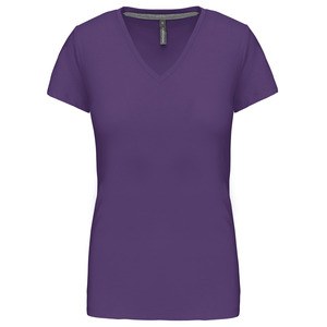 Kariban K381 - T-SHIRT DE SENHORA DE MANGA CURTA E DECOTE V Purple