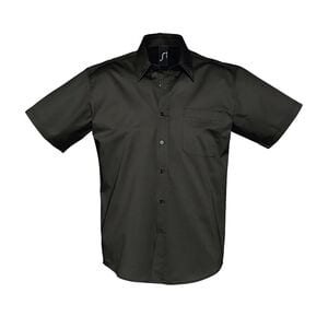 SOL'S 16080 - Brooklyn Camisa Em Sarja De Algodão De Manga Curta Para Homem Preto