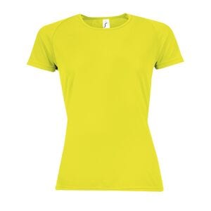 SOL'S 01159 - SPORTY WOMEN T  Shirt Com Manga Raglã Para Senhora Amarelo Fluo