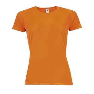 SOL'S 01159 - SPORTY WOMEN T  Shirt Com Manga Raglã Para Senhora Orange fluo