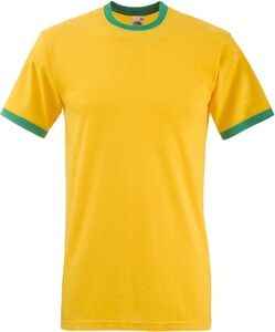 Fruit of the Loom SC61168 - T-Shirt Homem Ringer Sunflower/ Kelly