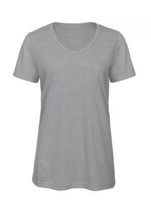 B&C BC058 - T-shirt feminina de decote em V Tri-Blend