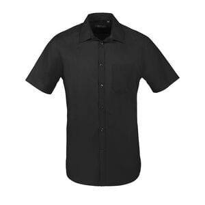 SOL'S 02923 - Bristol Fit Camisa Popelina De Manga Curta Para Homem Preto