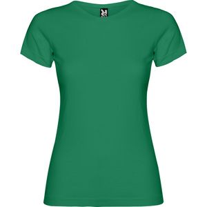 Roly CA6627 - JAMAICA T-shirt feminina cintada com gola redonda dupla em ponto canelado 1x1
