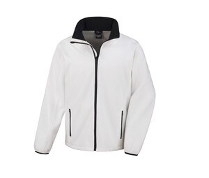 Result RS231 - Casaco Para Homem Printable Soft-Shell Branco / Preto