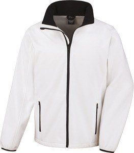 Result R231M - CASACO SOFTSHELL 1CPRINTABLE 1D Branco / Preto