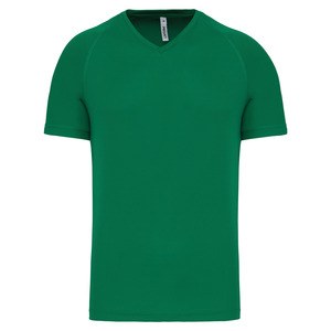 PROACT PA476 - T-shirt de desporto de homem com decote em V de manga curta Verde dos prados