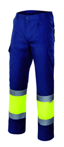 Velilla 157 - CALÇAS BICOLOR AV MARINE BLUE/HI-VIS YELLOW