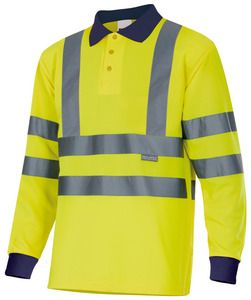 Velilla 305503 - POLO BICOLOR ML AV MARINE BLUE/HI-VIS YELLOW