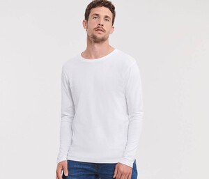 Russell RU100M - Camiseta de manga longa orgânica masculina