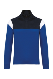Sweatshirt 1/2 fecho de desporto unissexo - Dark Royal Blue / Navy